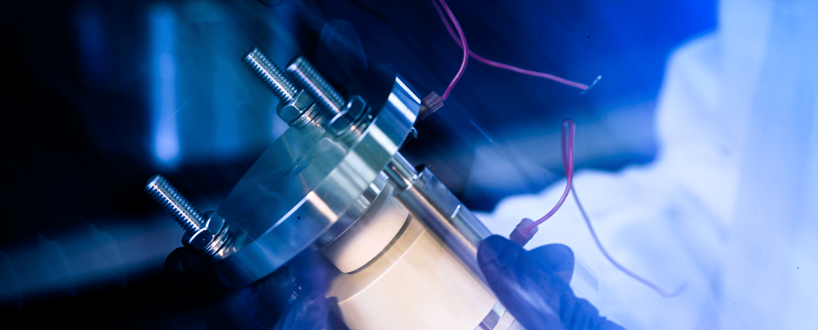 Details of a conductive cell in the Leverick Lab, whose research explores battery technology